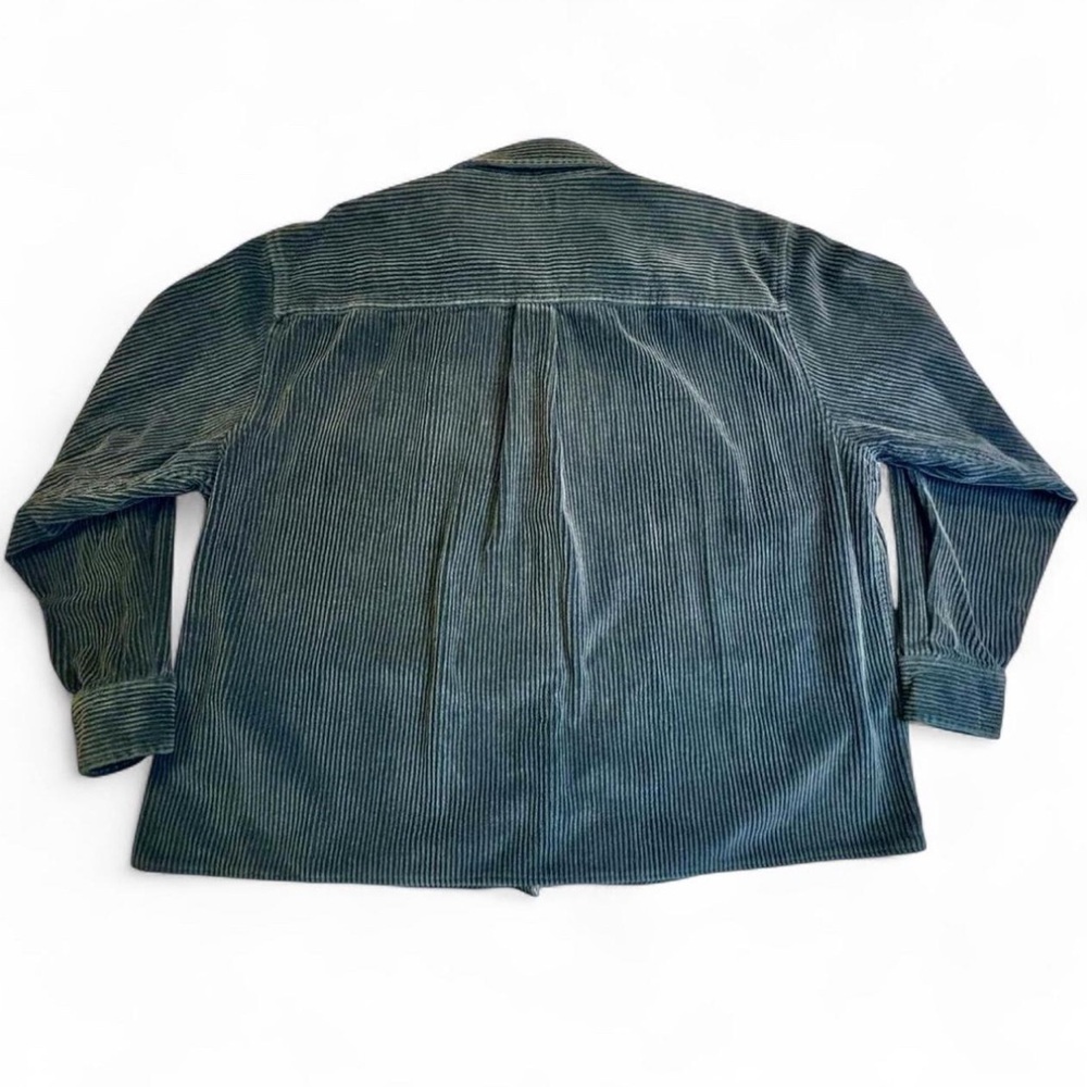 Vintage St. John’s Bay Corduroy Shacket 3X Cropped Oversized Button Up Blue - Picture 2 of 3